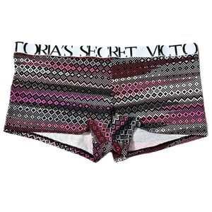Victorias Secret Cotton Shortie Panty Logo on elastic waistband multicolor Xl